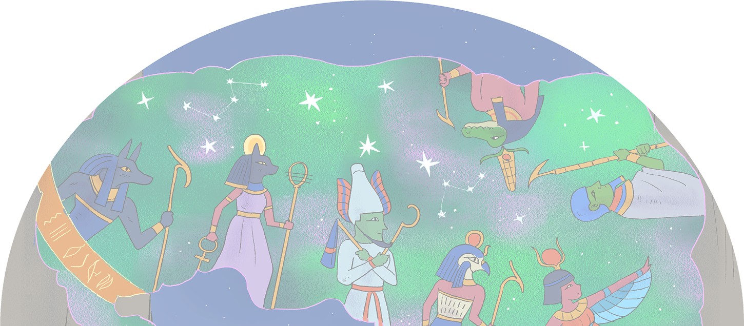 Semi-circle backdrop for Extraordinary Advnetures in Ancient Egypt 