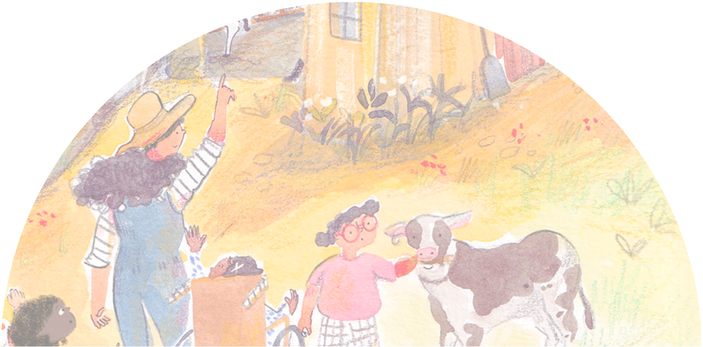 Semi-circle backdrop for Name, Place, Animal..., Food Book